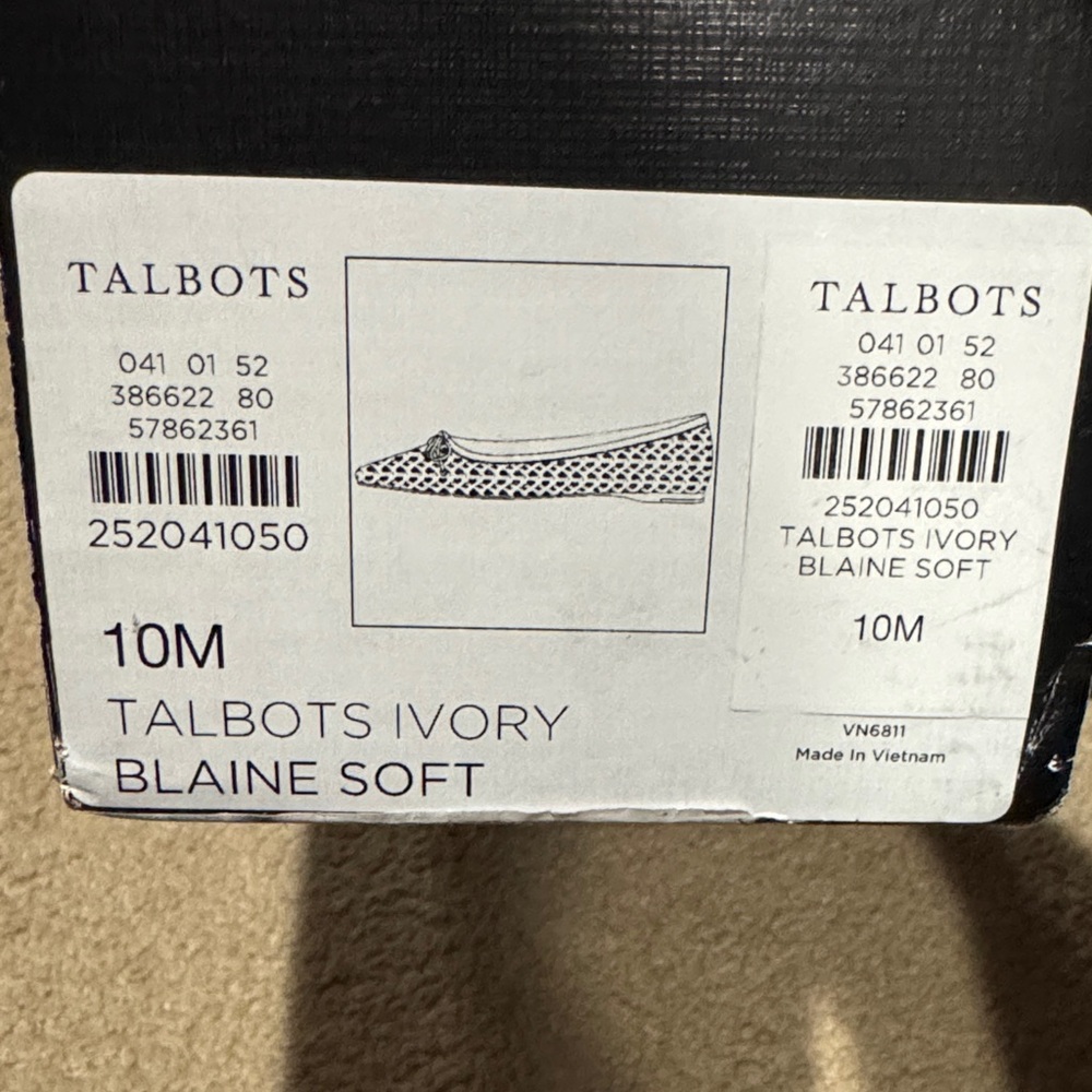 Talbots Elegant White Lace Ballet Flats-10m - Picture 3 of 4